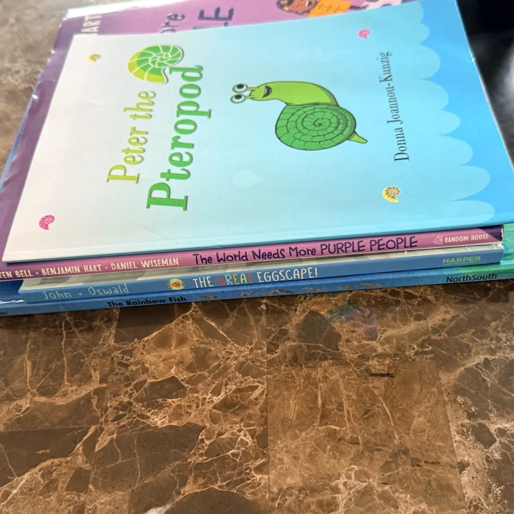 Kids Hardcover Book Bundle – Rainbow Fish, Purple People, Eggscape – Like New